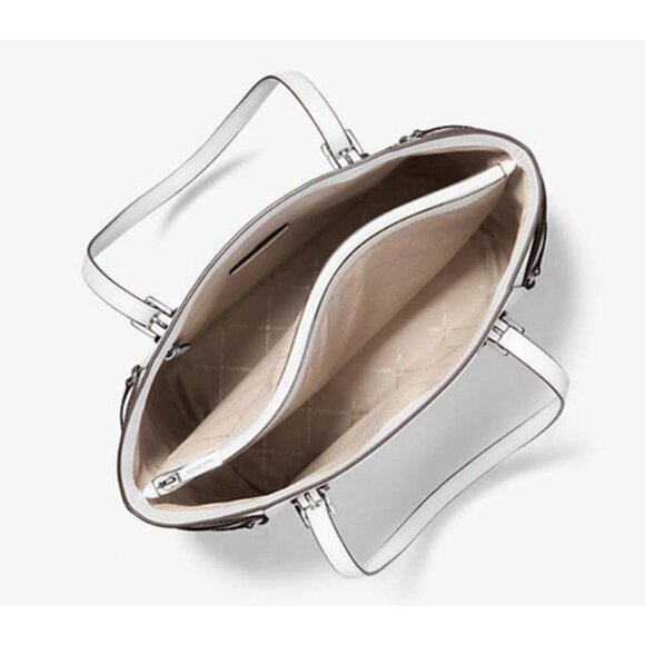 New Michael Kors Voyager Large Saffiano Leather Tote Optic White - Picture 3 of 4